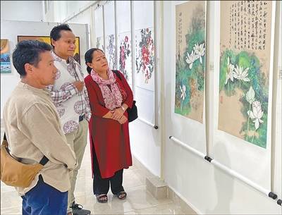 皇冠信用网开户_庆祝中尼建交70周年绘画展举行